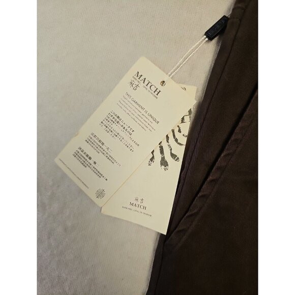 Matchstick Argus Brown Pants Mens 36  Brown Straight Leg  Solid Trousers New - Picture 4 of 8